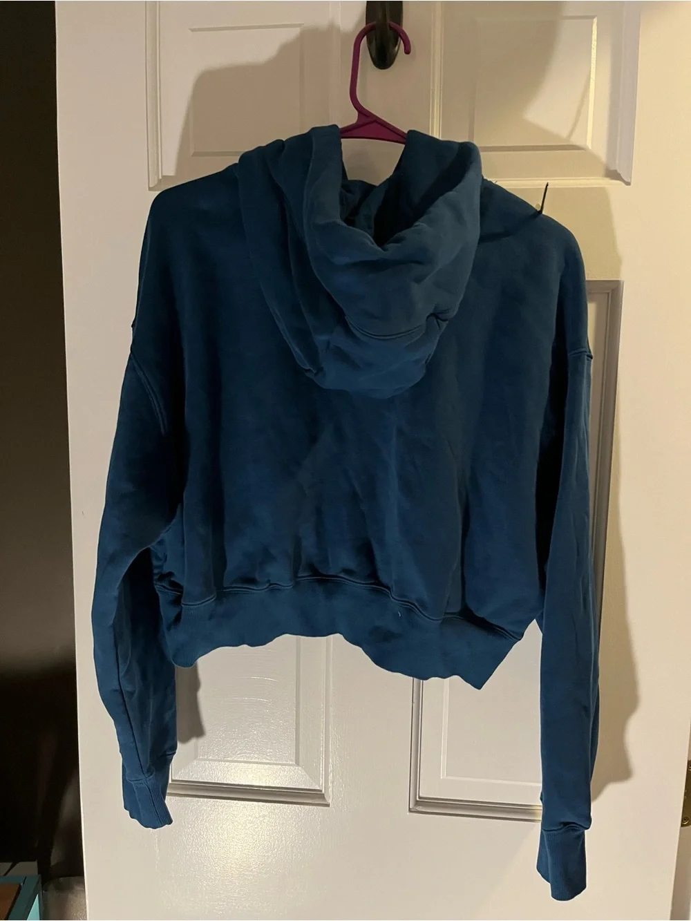 Nike Teal Cropped Pullover Hoodie with Swoosh medium